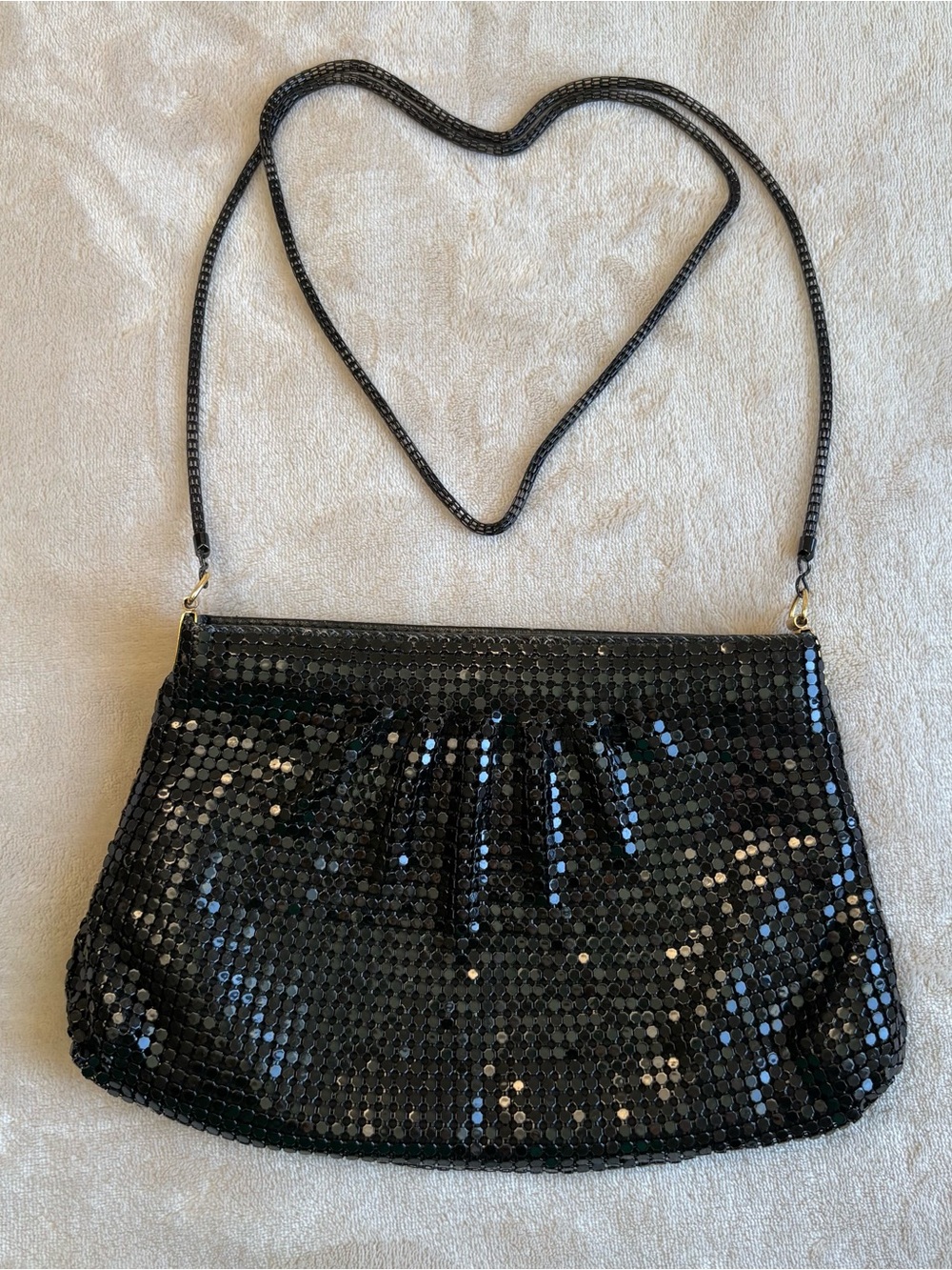Vintage Black Sequin Evening Shoulder Bag